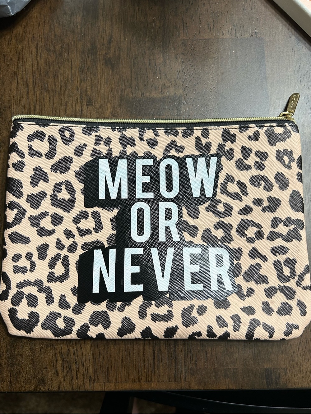 MEOW OR NEVER Leopard Print Cosmetic Pouch - Pink